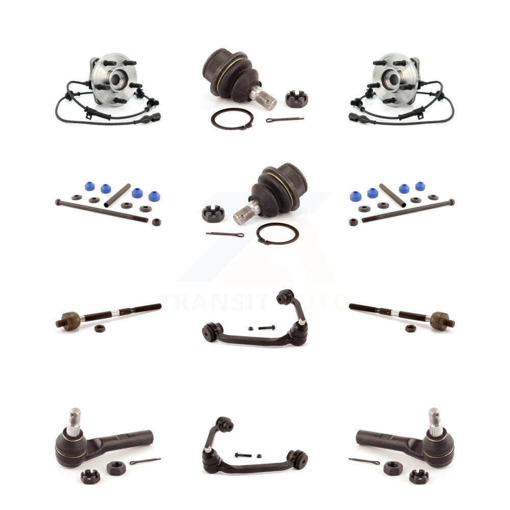 Upper Arm Lower Ball Joint Outer Inner Tie Rod & Link Front Kit (12Pc) For Ford