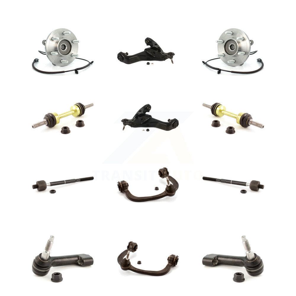 Bearing Lower Upper Control Arm Outer Inner Tie Rod Link Front Kit For Ford 4WD