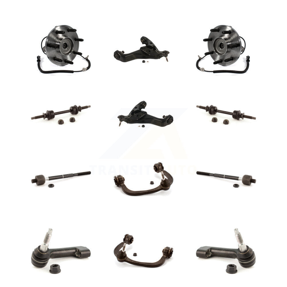 Bearing Lower Upper Control Arm with BJ Outer Inner Tie Rod & Link Front Kit For