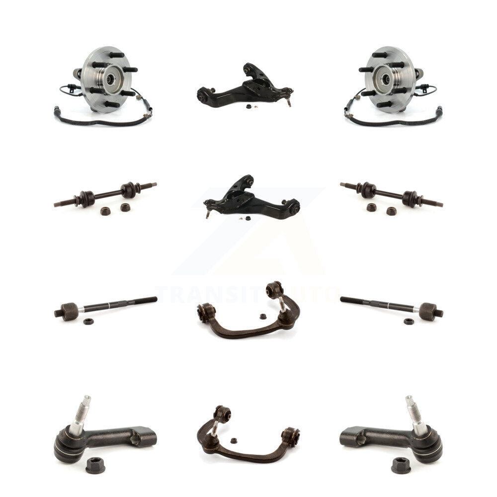 Bearing Lower Upper Control Arm with BJ Outer Inner Tie Rod & Link Front Kit For