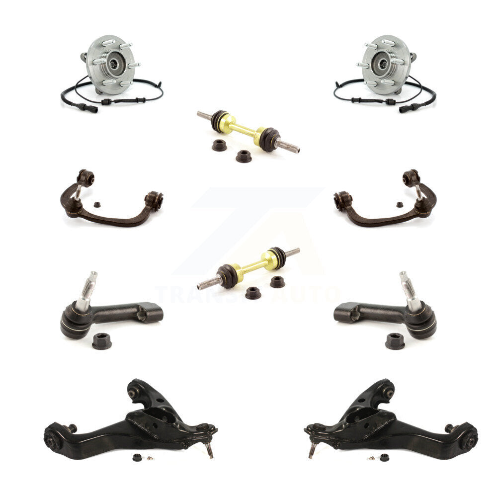 Hub Bearing Lower Upper Control Arm Outer Tie Rod Link Front Kit (10Pc) For Ford