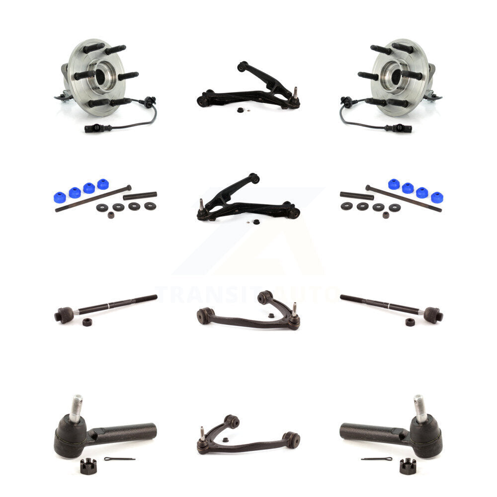 Bearing Lower Upper Control Arm Outer Inner Tie Rod Link Front Kit (12Pc) For XL