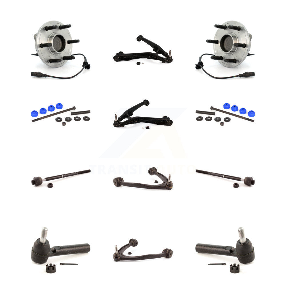 Bearing Lower Upper Control Arm Outer Inner Tie Rod Link Front Kit (12Pc) For XL