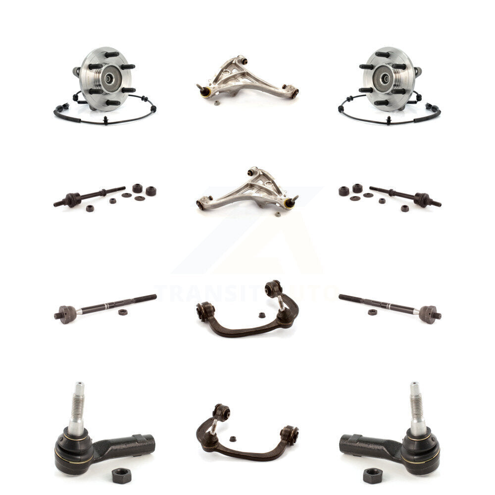 Bearing Lower Upper Control Arm with BJ Outer Inner Tie Rod & Link Front Kit For