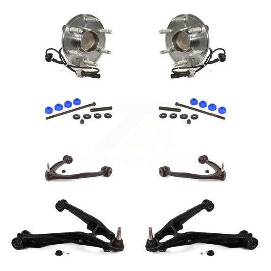 Hub Bearing Lower Upper Control Arm Link Front Kit (8Pc) For GMC Sierra 1500 RWD