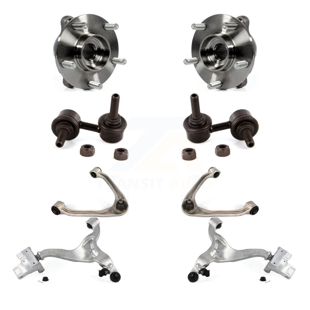 Bearing Lower Upper Control Arm & Link Front Kit (8Pc) For INFINITI G37 G35 G25