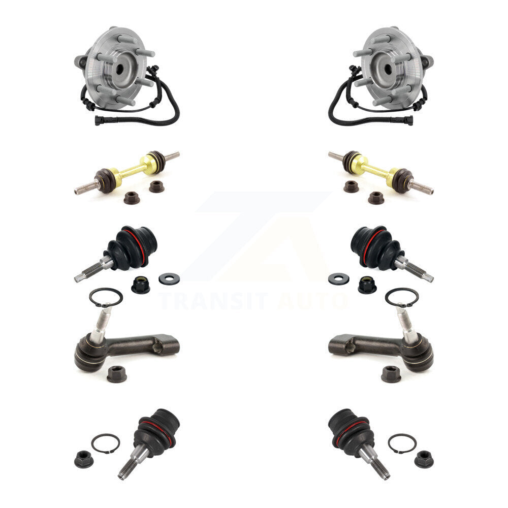 Hub Bearing Upper Lower Ball Joint Outer Tie Rod & Link Front Kit For Ford F-150