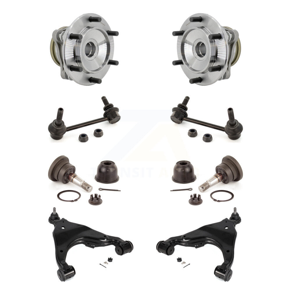 Hub Bearing Lower Control Arm Upper Ball Joint Outer Tie Rod Link Front Kit For