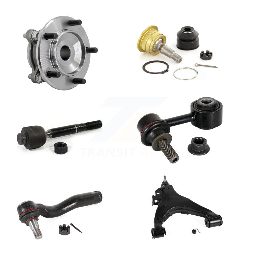Hub Bearing Link kit Lower Control Arm Upper Ball Joint Outer Inner Tie Rod Front Left Kit For