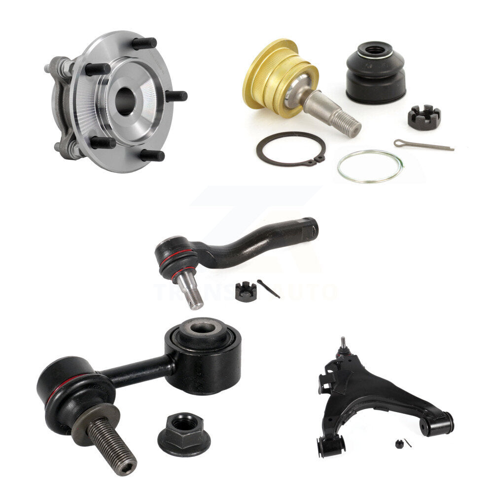 Hub Bearing Link kit Lower Control Arm Upper Ball Joint Outer Tie Rod Front Left Kit For