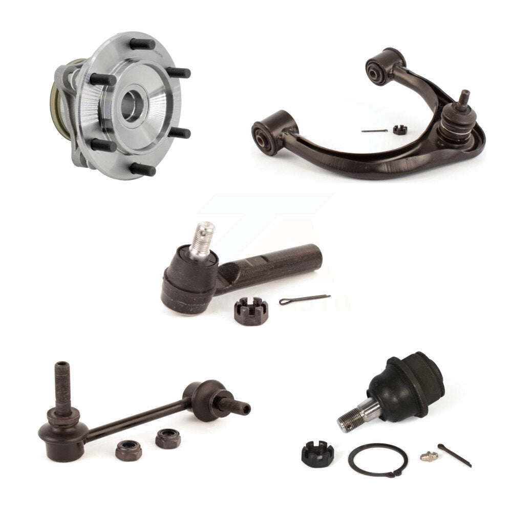 Hub Bearing Link kit Upper Control Arm Lower Ball Joint Outer Tie Rod Front Right Kit For