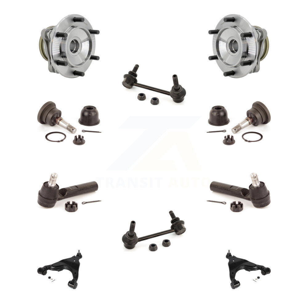 Hub Bearing Lower Control Arm Upper Ball Joint Outer Tie Rod Link Front Kit For
