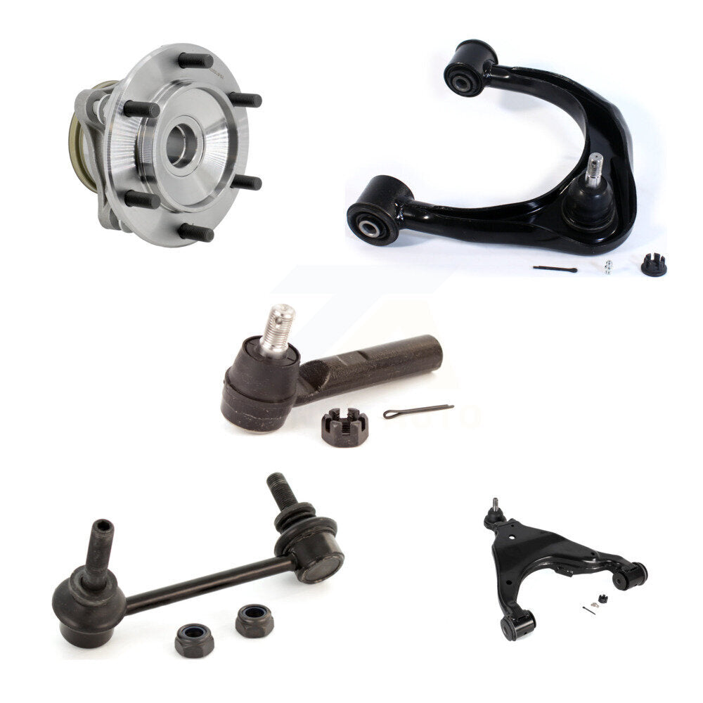 Hub Bearing Link kit Lower & Upper Control Arm with BJ Outer Tie Rod Front Left Kit For