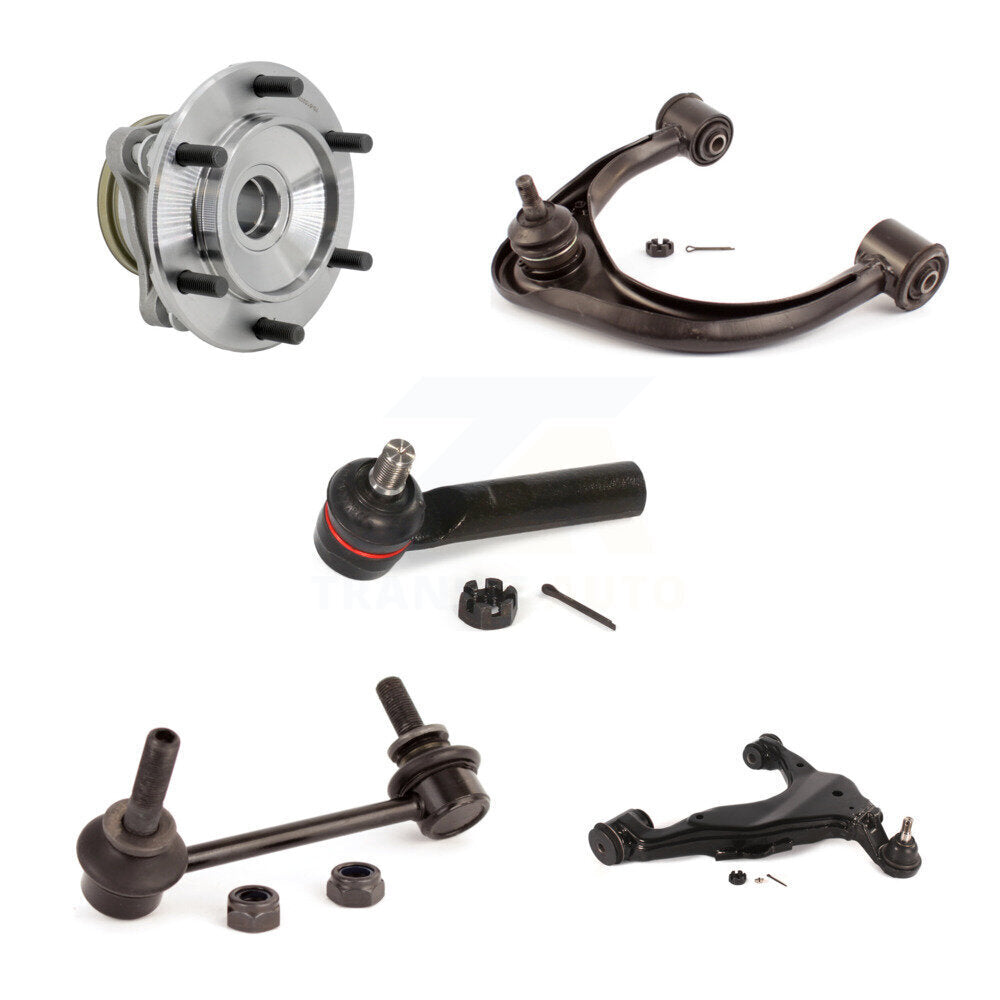 Hub Bearing Link kit Lower & Upper Control Arm with BJ Outer Tie Rod Front Left Kit For