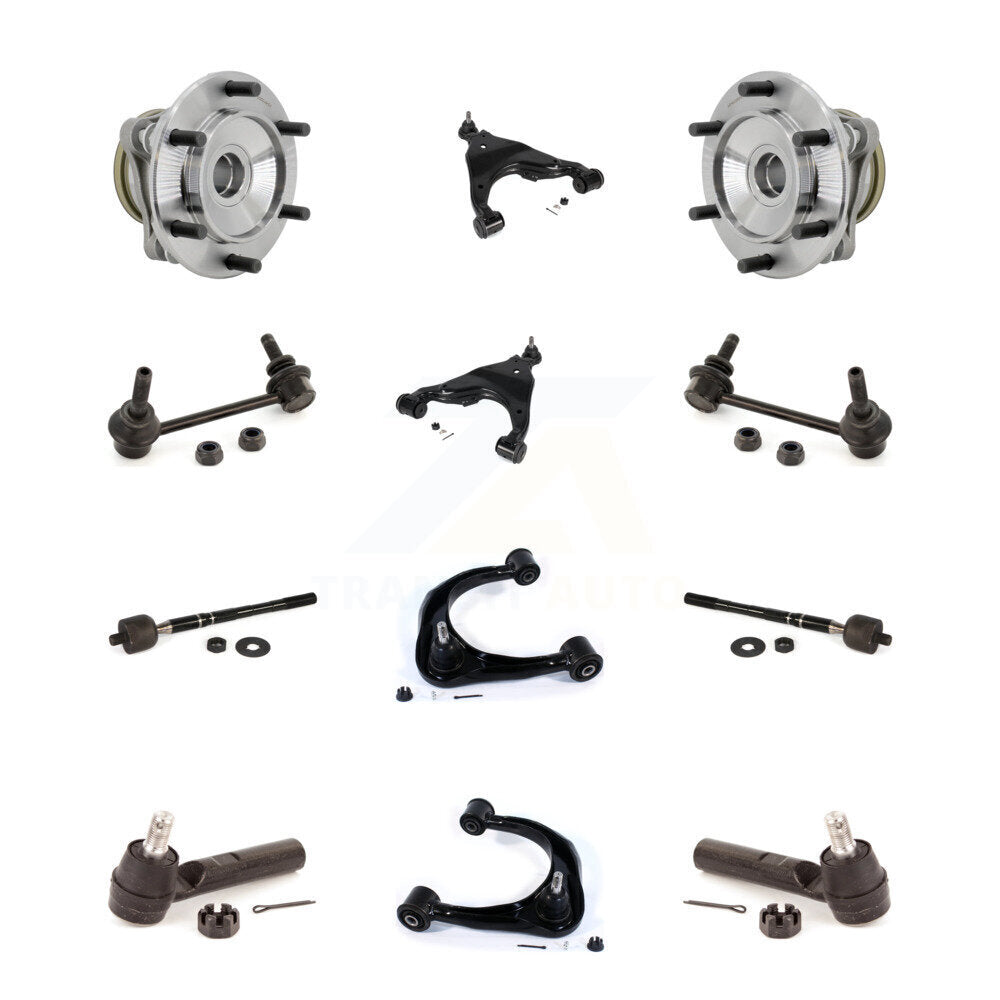 Bearing Lower Upper Control Arm with BJ Outer Inner Tie Rod & Link Front Kit For