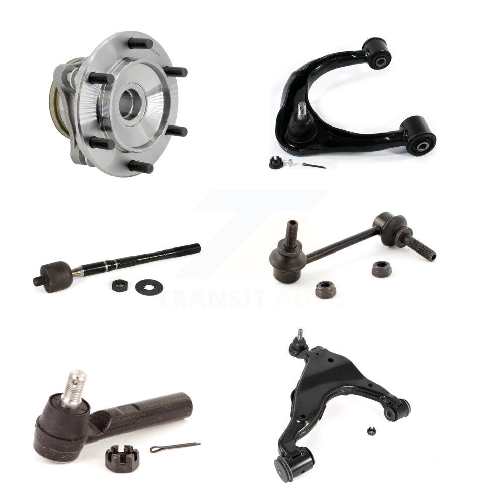 Hub Bearing Link kit Lower & Upper Control Arm with Ball Joint Outer Inner Tie Rod Front Right Kit F