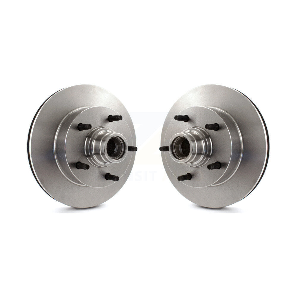 Disc Brake Rotors And Hub Assembly Front Pair For Ford F-150 E-150 Econoline