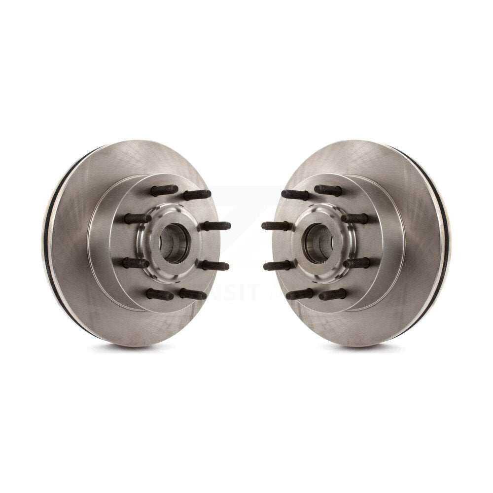 Disc Brake Rotors & Hub Front Pair For Ford F-350 Super Duty F-250 Excursion RWD