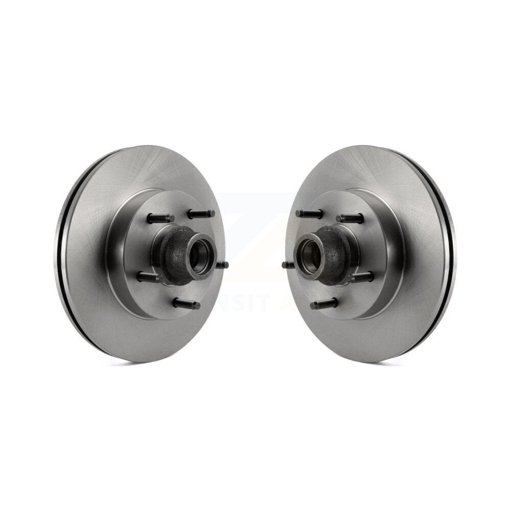 Disc Brake Rotor And Hub Assembly Front Pair For Ford E-150 Club Wagon Econoline