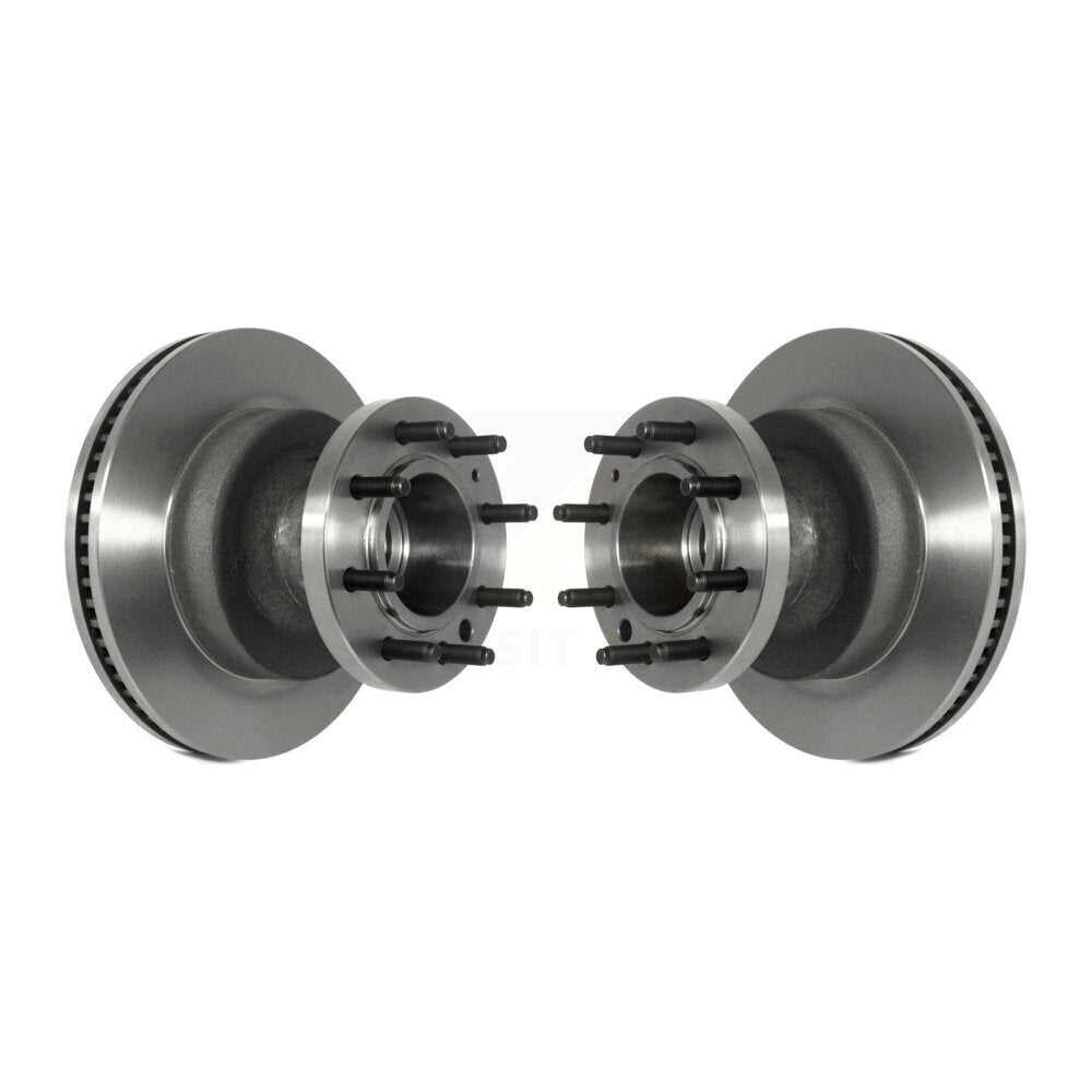 Disc Brake Rotors And Hub Front Pair For Ford E-350 Super Duty E-450 Econoline