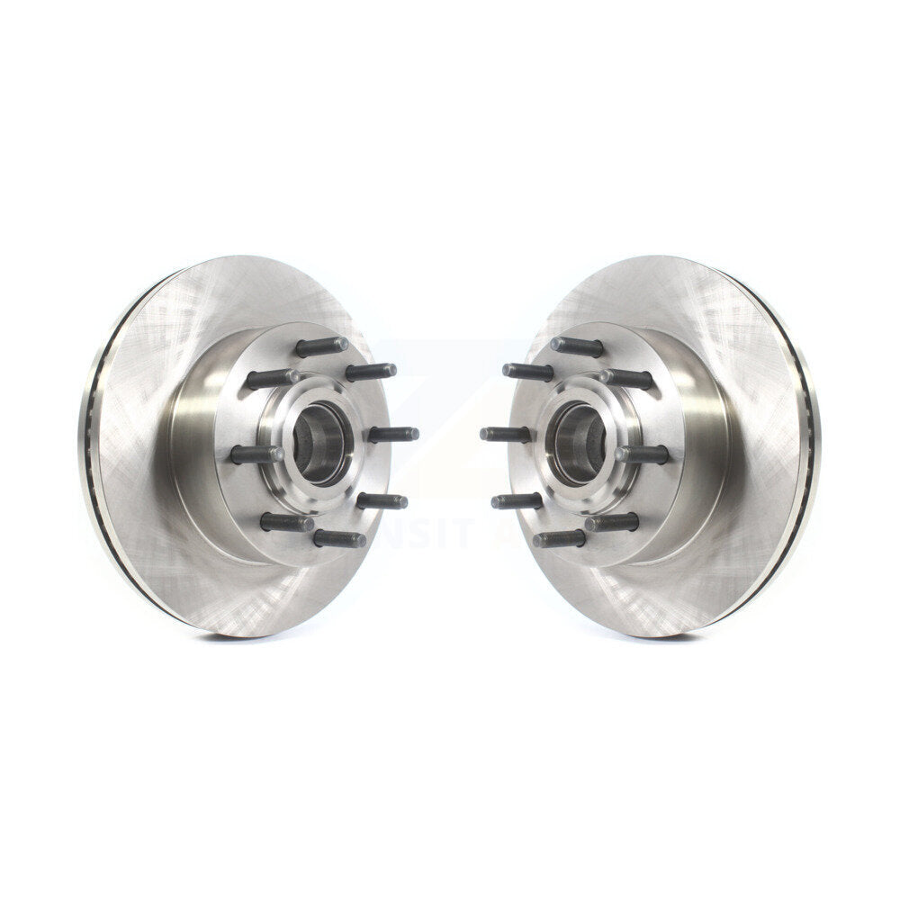 Disc Brake Rotors And Hub Assembly Front Pair For Ford F-350 Super Duty F-250