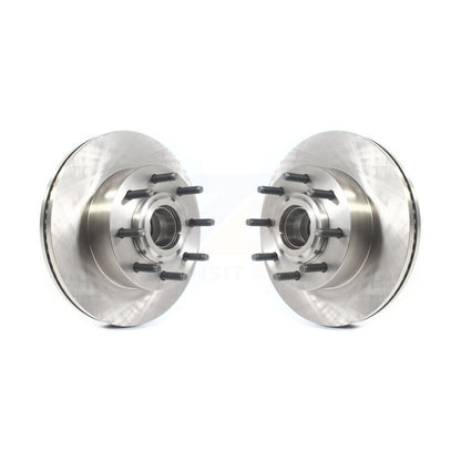 Disc Brake Rotors And Hub Assembly Front Pair For Ford F-350 Super Duty F-250