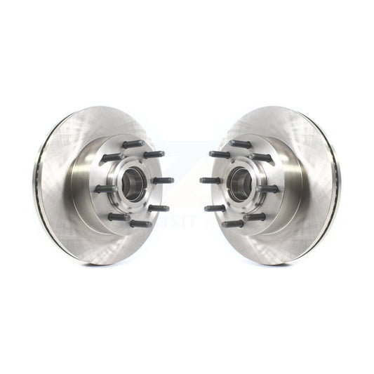 Disc Brake Rotors And Hub Assembly Front Pair For Ford F-350 Super Duty F-250