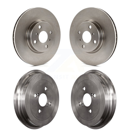Disc Brake Rotors Drums Kit Front Rear For Toyota Yaris