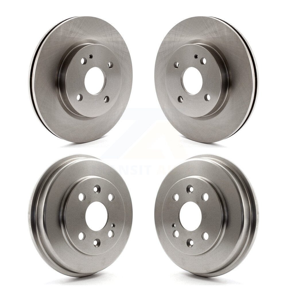 Disc Brake Rotors Drums Kit Front Rear For 2011-2014 Mazda 2