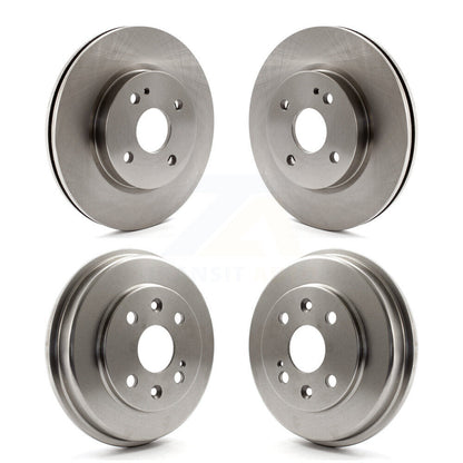 Disc Brake Rotors Drums Kit Front Rear For 2011-2014 Mazda 2