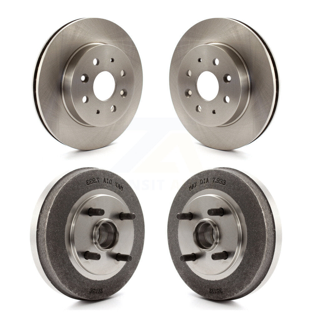 Disc Brake Rotors Drums Kit Front Rear For 2003-2005 Kia Rio Non-ABS