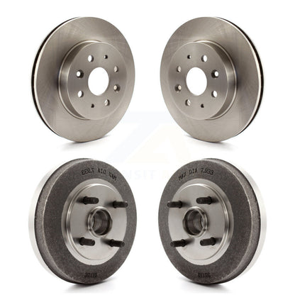 Disc Brake Rotors Drums Kit Front Rear For 2003-2005 Kia Rio Non-ABS