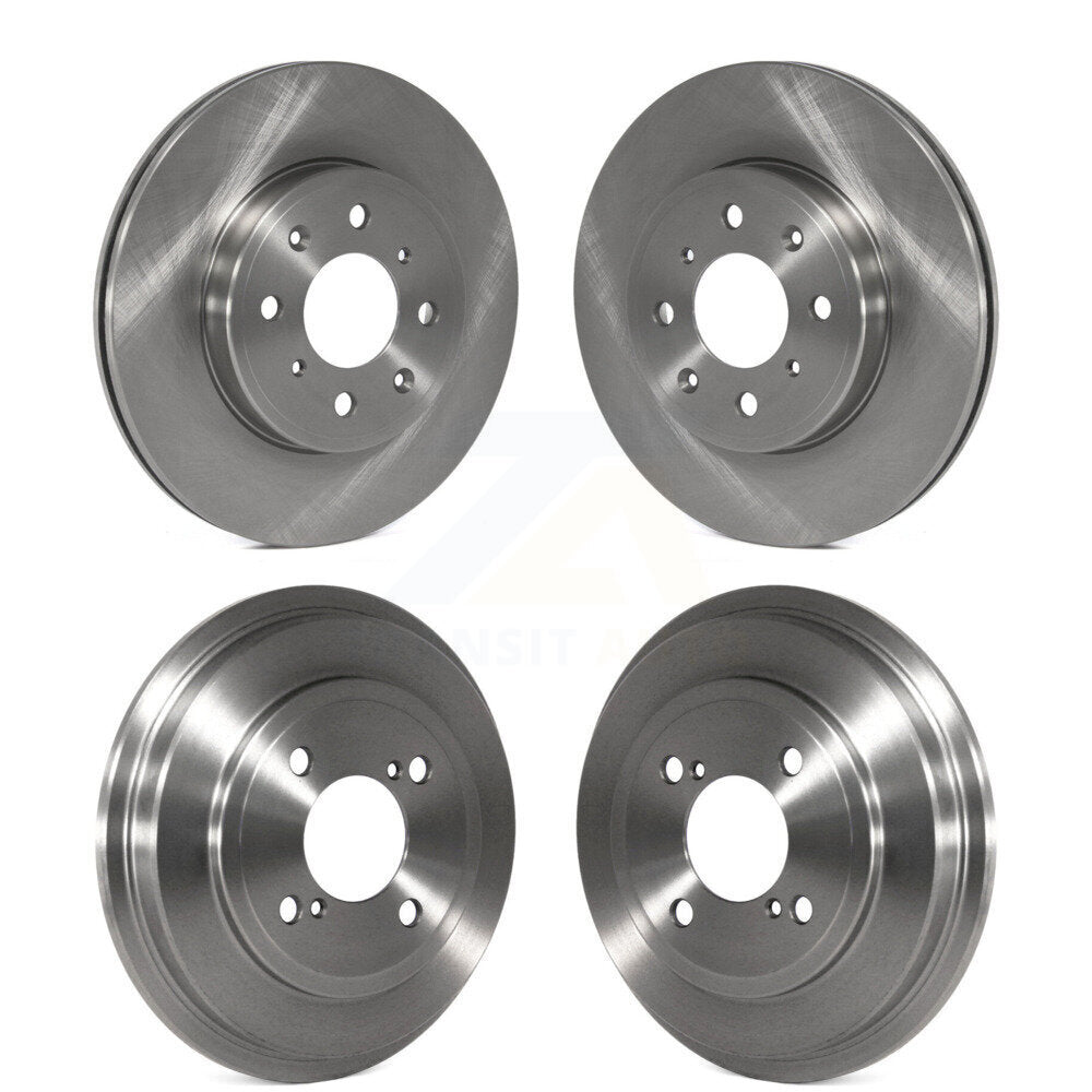 Disc Brake Rotors Drums Kit Front Rear For 2015-2020 Honda Fit