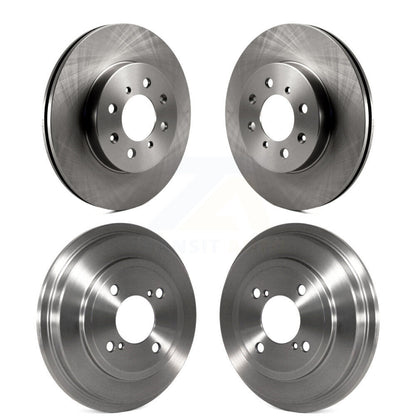 Disc Brake Rotors Drums Kit Front Rear For Honda Fit