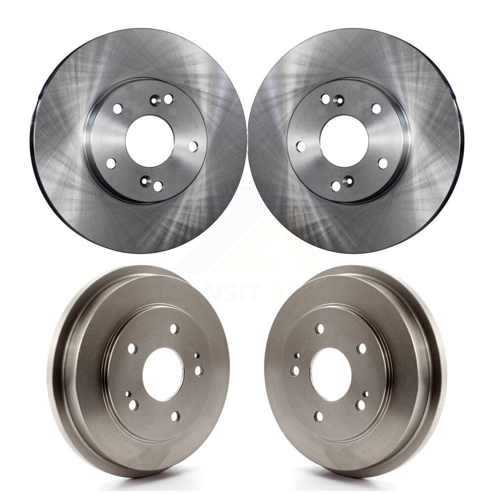 Disc Brake Rotors Drums Kit Front Rear For Honda Civic Accord Fit