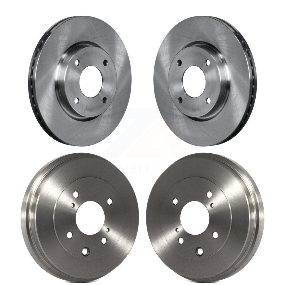 Disc Brake Rotors Drums Kit Front Rear For Nissan Versa Sentra Cube