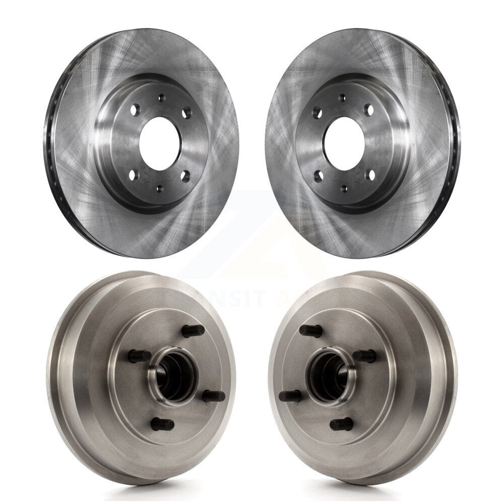 Disc Brake Rotors Drum Front Rear Kit For 2008 Ford Focus Wheel Bearing Included