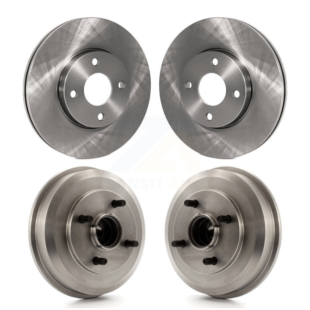 Brake Rotors Drum Front Rear Kit For 2005-2007 Ford Focus Wheel Bearing Included