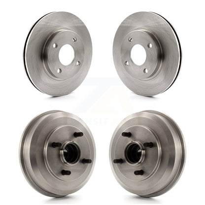 Disc Brake Rotors Drums Kit Front Rear For Ford Focus Wheel Bearing Included