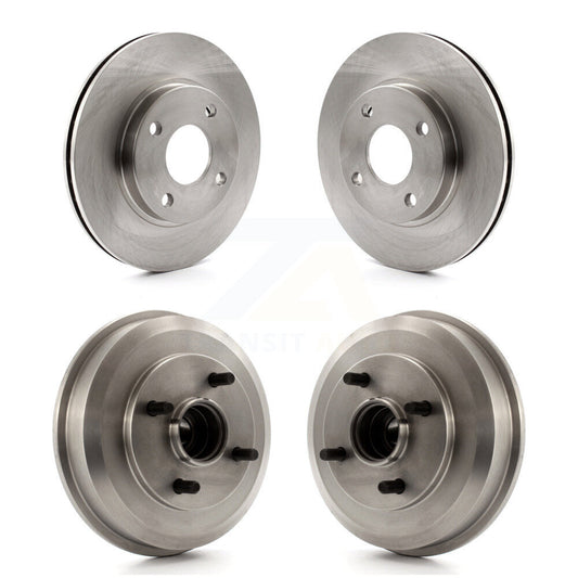 Disc Brake Rotors Drums Kit Front Rear For Ford Focus Wheel Bearing Included
