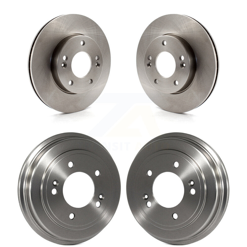 Disc Brake Rotors Drums Kit Front Rear For 2010-2011 Kia Soul 1.6L