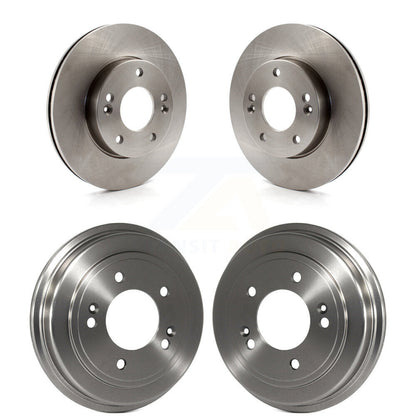 Disc Brake Rotors Drums Kit Front Rear For 2010-2011 Kia Soul 1.6L