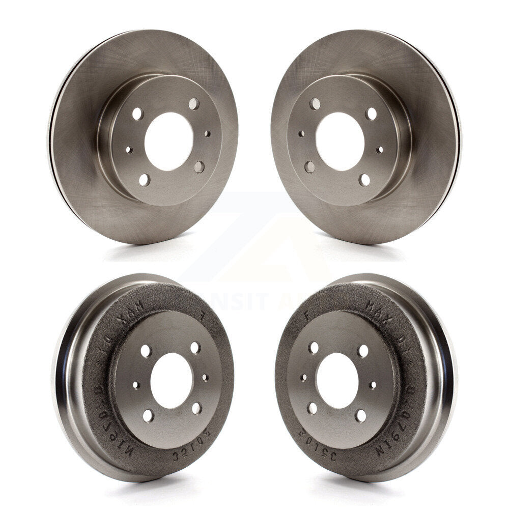 Disc Brake Rotors Drums Kit Front Rear For Hyundai Accent