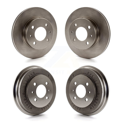 Disc Brake Rotors Drums Kit Front Rear For Hyundai Accent