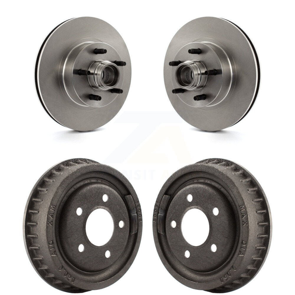 Disc Brake Rotors Drums Kit Front Rear For Ford Ranger With 9" Diameter Drum