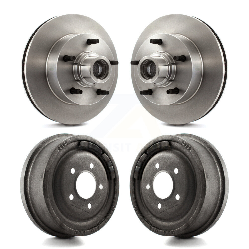 Brake Rotors Drum Front Rear Kit For 80-83 Ford F-150 RWD With 10" Diameter
