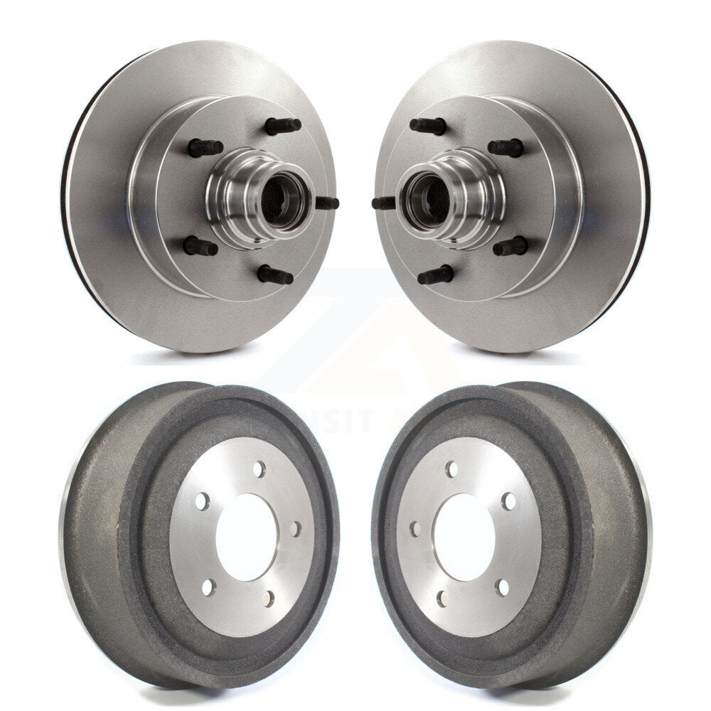 Brake Rotors Drums Front Rear Kit For 2000-2001 Ford E-150 Econoline 2-Wheel ABS