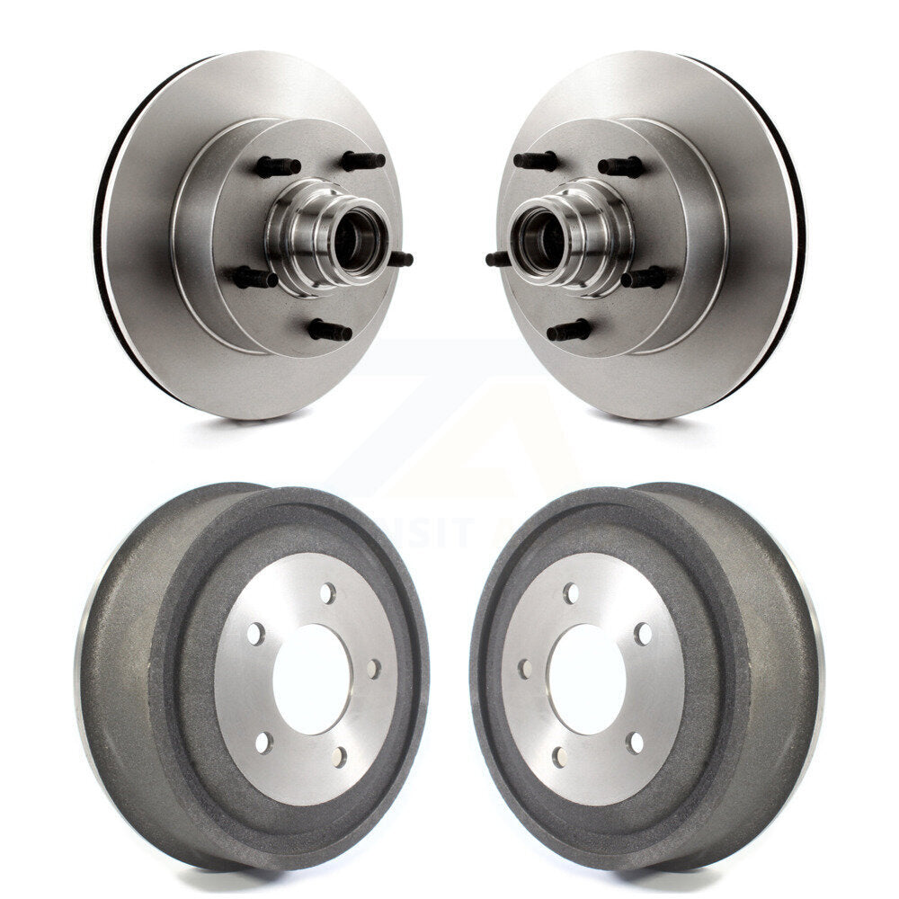 Disc Brake Rotors Drums Kit Front Rear For Ford E-150 Econoline Club Wagon