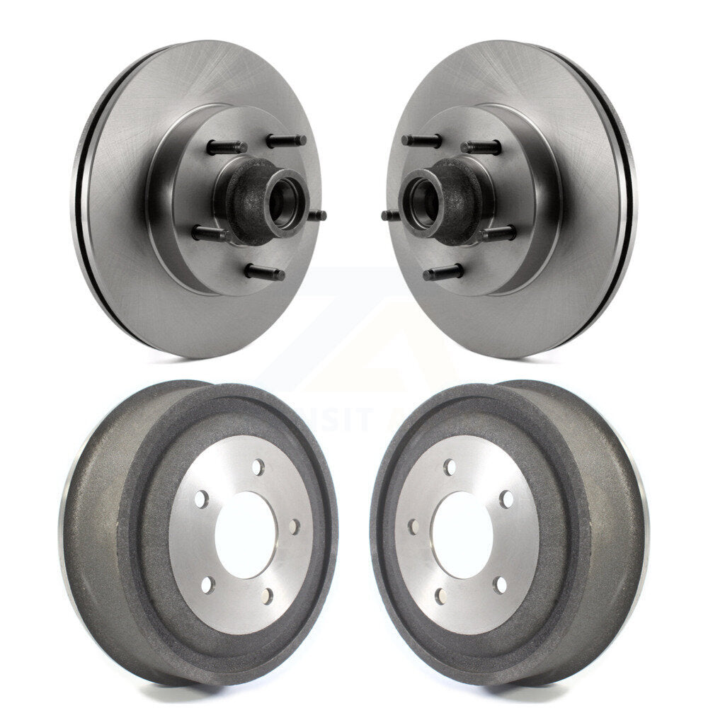 Disc Brake Rotors Drums Kit Front Rear For Ford E-150 Club Wagon