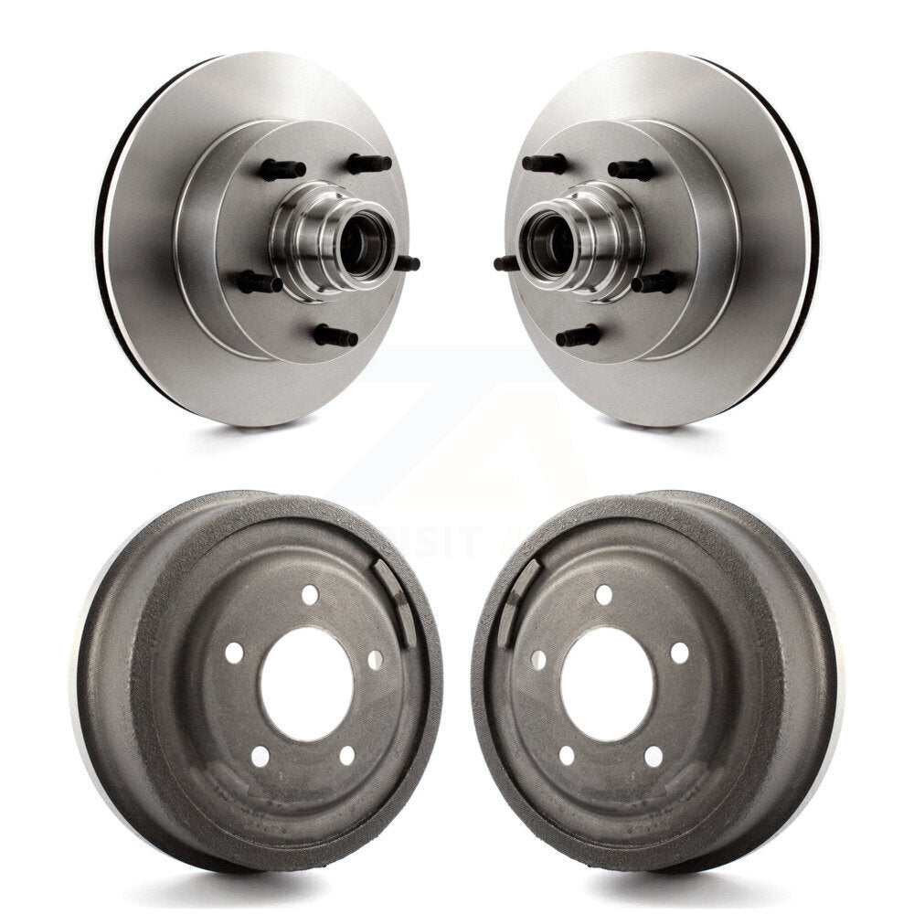 Brake Rotors Drums Front Rear Kit For 1994-1999 Ford E-150 Econoline Club Wagon